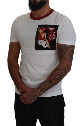 Camiseta DOLCE & GABBANA Algodón Blanco Logo Estampado Cuello Redondo IT44/US34/XS 450usd - Imagen 5 de 10