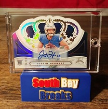 JUSTIN HERBERT AUTO RARE * 2020 Chronicles CROWN ROYALE Rookie SP/10 * CHARGERS