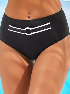 Vivance Black High Waist Bikini Bottom UK 14 (fm69-5)