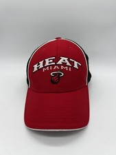 VTG Miami Heat Red Black Logo Snapback Hat Cap Red Adjustable Men