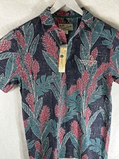 Vintage Crazy Shirts USA Hawaii Golf Small Black Green Short Sleeve Floral Cot