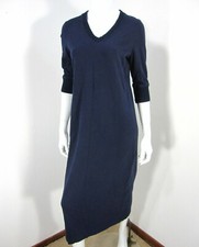 Lauren Ralph Lauren 3/4 SLEEVE V Neck Cotton DRESS SIZE S Small BLUE
