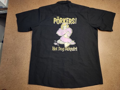 The Porkers Vintage Button Up Shirt Sz XL Hot Dog Daiquiri Ska - Picture 5 of 6