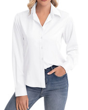 Women'S Long Sleeve Button down Shirts Wrinkle-Free Office Work Blouse