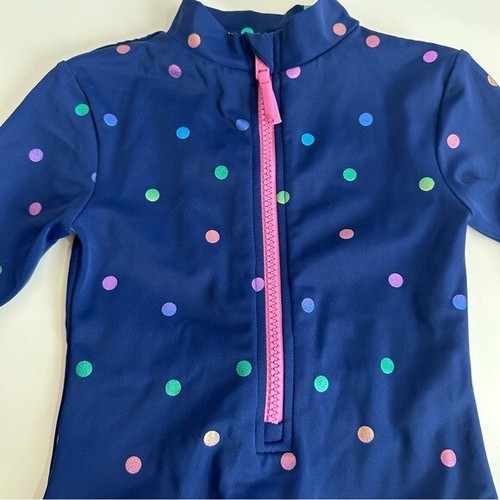 Mini costume da bagno Boden bambina maniche lunghe in blu navy arcobaleno confetti punto 3-4 o 5-6 - Foto 3 di 12