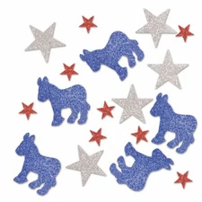 Patriotic Democratic Deluxe Sparkle Confetti 1/2 oz Bag Paper Tableware