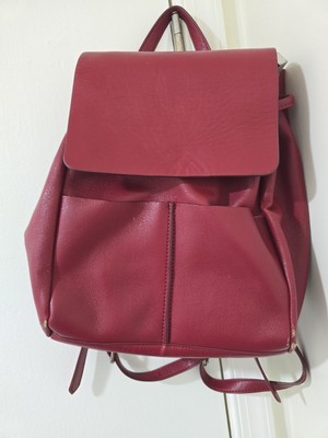 zara, red backpack, os TECHNICAL BACKPACK WITH LEATHER DETAILS AARON LEVINE X ZARA  main image 2