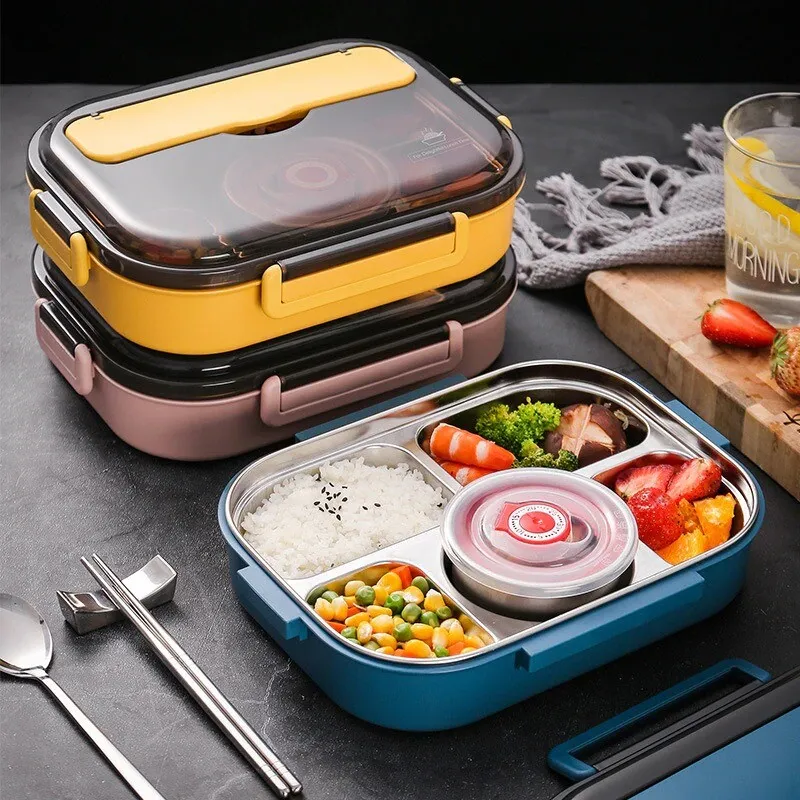 2023Stainless Steel Kids Lunch Box Work Food Storage Insulated