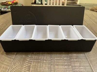 Maker's Mark Bar Caddy Black with 6 White Compartments