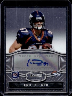 Eric Decker Rookie Auto 2010 Bowman Sterling Denver Broncos Autogramm