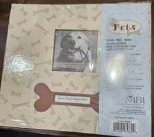 MBI 20 page 8x8 top loading scrapbook PETS dog bones photo front name place