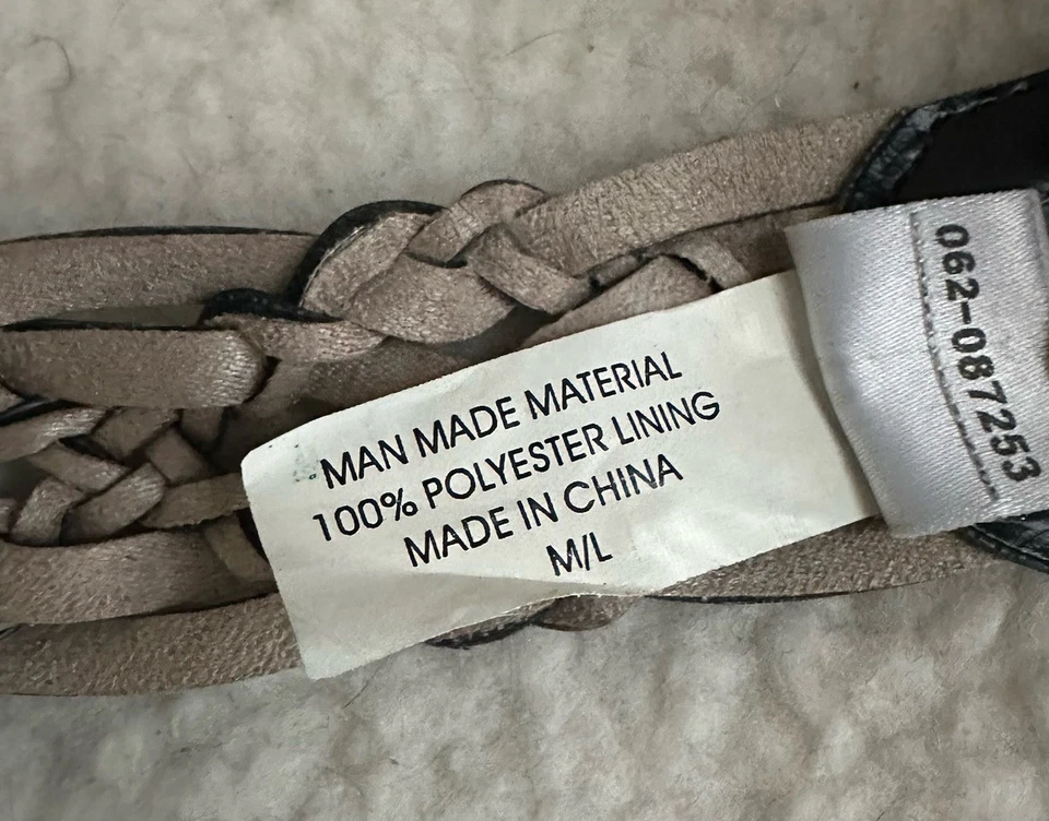 Baby Phat Y2K Woven Belt Womens Sz M L Black Gold Buckle Rhinestones Logo 40.5” - Image 4 of 4