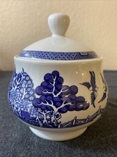Blue Willow Sugar Bowl with Lid By Royal Cuthberson