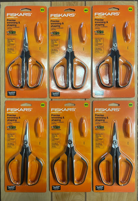 6 - FISKARS #9923 MICRO-TIP PRUNING SNIP SOFT GRIP LARGE HANDLE PLANTS & FLOWERS