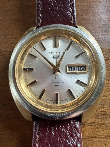Vintage Seiko 5126-7060 Automatic Day Date 23J Mens Watch Gold Tone - Inner Ring