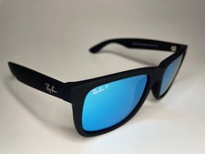 54mm Sunglasses RB4165 622/55 Ray-Ban Justin Black Frame Blue Polarized Lenses