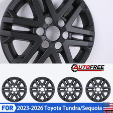 Matte Black 18 Hubcaps Wheel Covers For 2023-2026 Toyota Tundrasequoia 4pcs