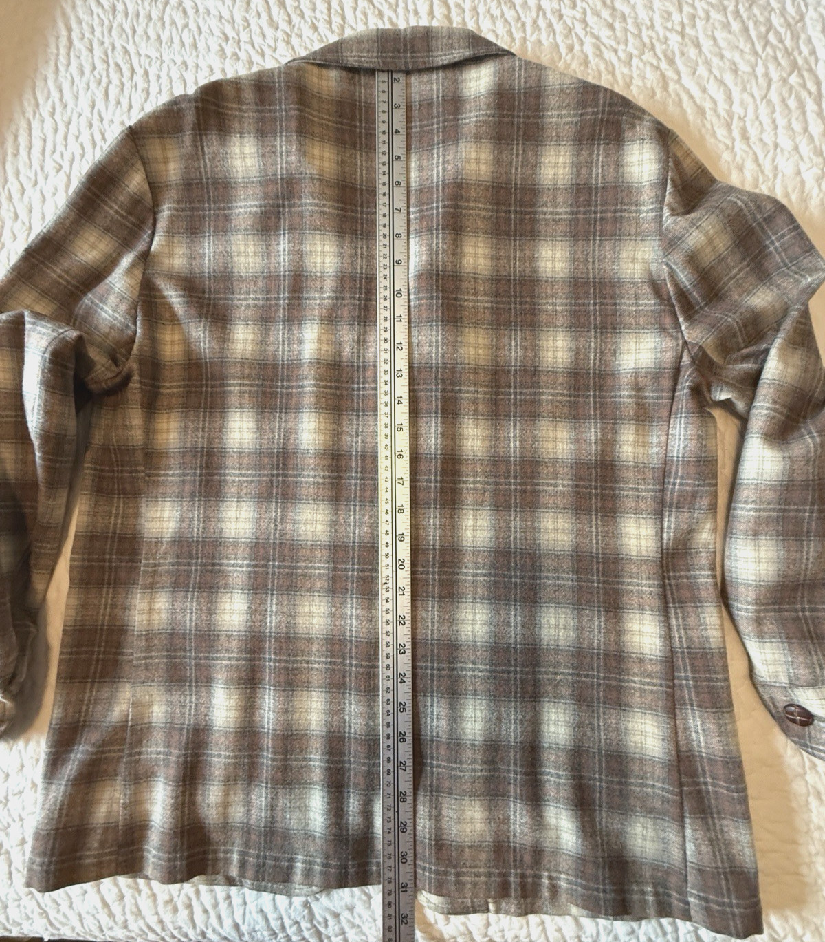 PENDLETON 100% WOOL BROWN TAN PLAID JACKET, MEN'S… - image 14