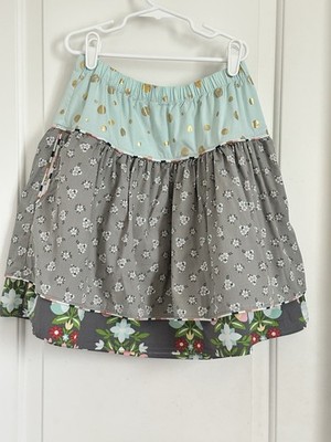 Matilda Jane girls 12 multi color tiered Hello Lovely Fun Day skirt 2014