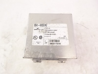Cooper B-Line 884-4XSCHC JIC Panel Enclosure Hinged 8''x8''x4'' Stainless Steel