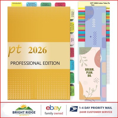 CPT 2026 Index Tabs Set with Color-Coded Dividers & Alignment Guide for Easy Use