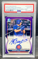 MOISES BALLESTEROS 2023  1st Bowman Chrome  /250  Purple Refractor  Auto PSA 10