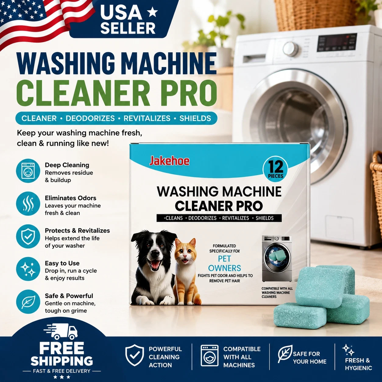 Uproot Clean Washing Machine Cleaner Tablets - 12 Pack
