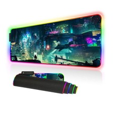 RGB Mousepad Large, Led Gaming Mouse Pad Oversized Glowing Mat Colorful Soft ...
