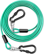 Heavy Duty Dog Tie Out Cable for Outside,30Ft Dog Runner Cable with Swivel Hook