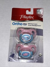 Playtex Binky Silicone Pacifier Set 6 Months 2013 Pink Elephant Flowers
