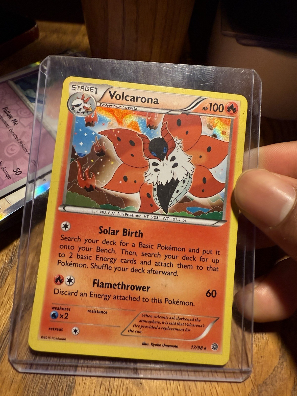 Pokemon XY Ancient Origins Volcarona Reverse Holo 17/98 MINT CONDITION