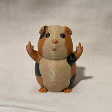 NEW 3D Fat Guinea Pig Printed Double Pointing Middle Finger Joke Tan Brown Black