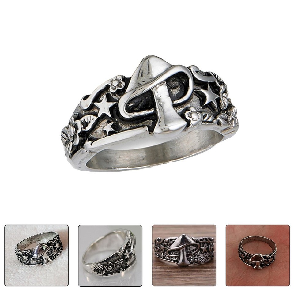 Mushroom for Women Retro Ring Aesthetic Schmuck Fairycore Holibanna ...