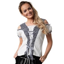 Trachtenbluse Blumen Dirndl Bluse Damen Oktoberfest Trachtenmieder Carmen