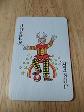 Vintage Joker Single Swap Playing Card Art Old Gaming Poker Game Fun Ads History