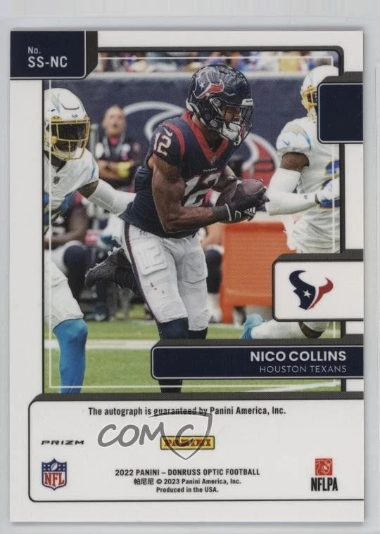 2022 Panini Donruss Optic Signature Series Holo Nico Collins #SS-NC Auto - Image 2 of 2