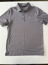 Travis Mathew Men's Short Sleeve Golf Shirt Purple Striped Size Large