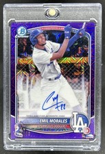 2025 Bowman Chrome Mega Box Emil Morales Auto Purple Mojo Refractor #/199