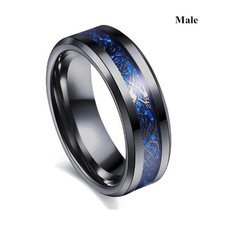 Couple Rings For Women And Men Geometric Alloy Rings With Blue Gem Inlay And