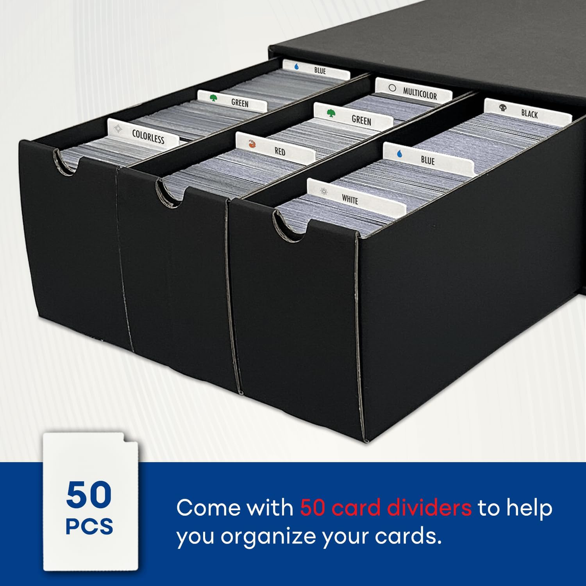 Trading Card Storage Box, Collector Cardboard Card Box with 50