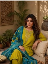 Women New Tranding Fancy Festive Spcial Embroidered Kurta Withpant Designer...