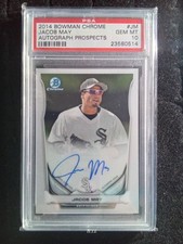 2014 Bowman Chrome Auto Prospects RC PSA 10 MT Card BCAP-JM Jacob May White Sox