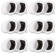 Acoustic Audio R191 Flush Mount In Ceiling Speakers Home Theater 6 Pair Pack