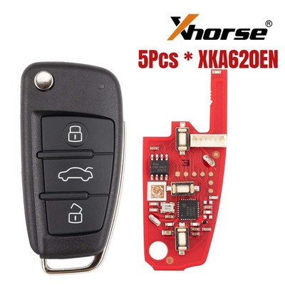 5x XHORSE XKA620EN Universal Wire Remote Key V2 for Audi A6L Style 3 Buttons