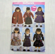 Butterick 5110 Sewing Pattern for 18" Doll Clothes: Cut But Complete w/ Package