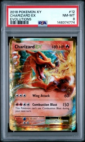 2016 POKEMON XY EVOLUTIONS #12 CHARIZARD EX PSA 8