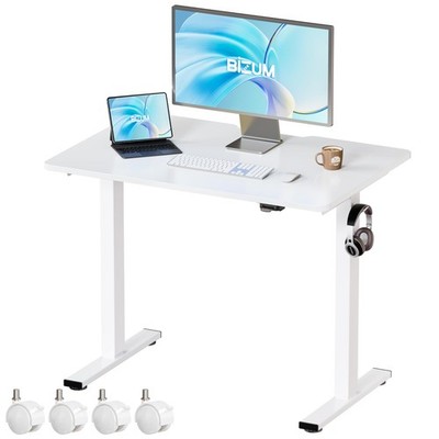 35.4'' Small Standing Desk Height Adjustable, Whole Piece Stand Up Computer De...