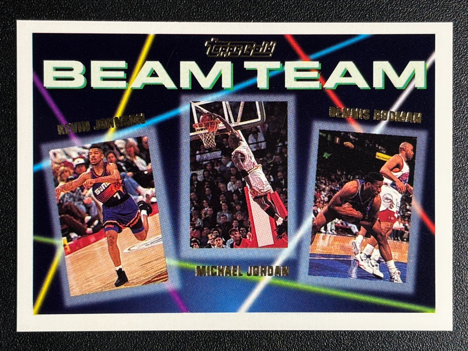 1992-93 Topps Beam Team Gold #3 K. Johnson / Michael Jordan / D. Rodman