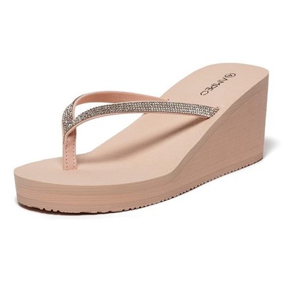 Ampeo Women's Sandals Dressy Comfortable Rhinestone Summer Thong Platform... 