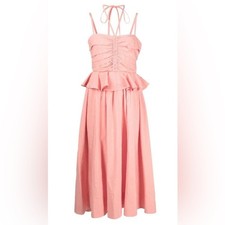 Ulla Johnsonhalterneck ruffled midi dress